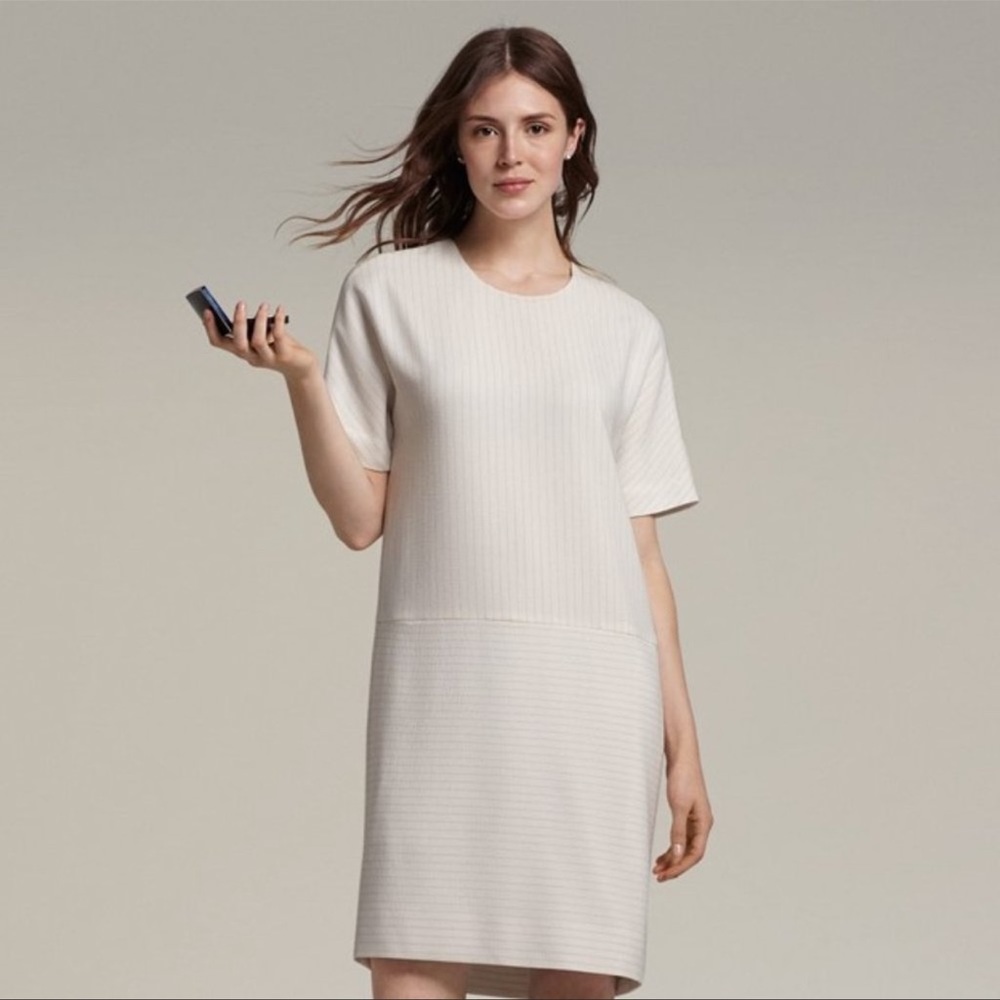 MM Lafleur The Silvia Stripe 2.0 Cream Lilac Medium Dress Shift M NWT